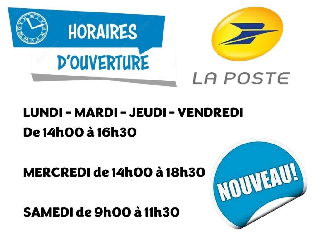 Nouveaux horaires de l'agence postale