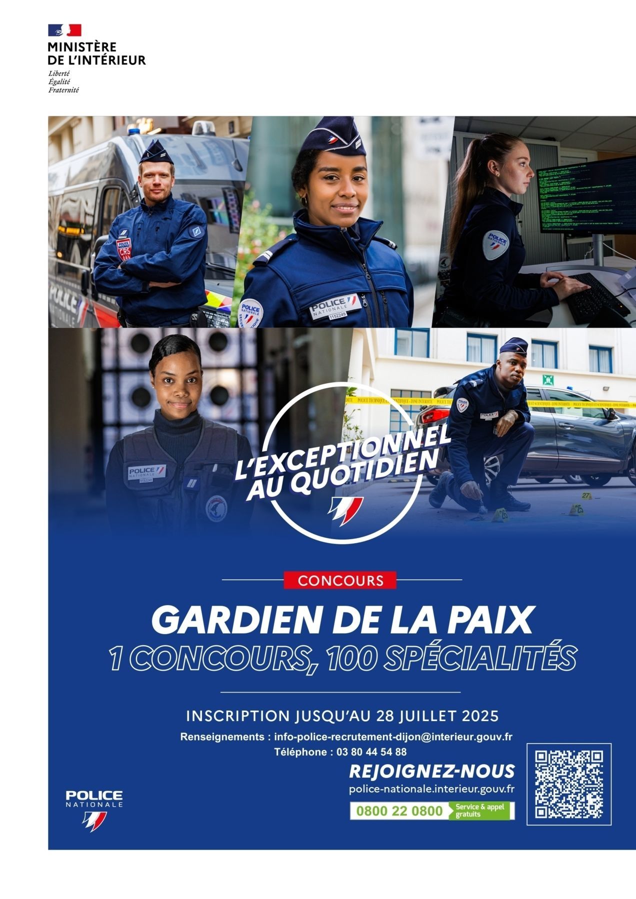 Recrutement gardien de la paix